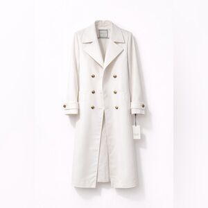 Bagatelle Ivory Double-Breasted Trench Coat